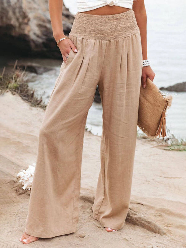 Pantaloni classici a pieghe con tasche
