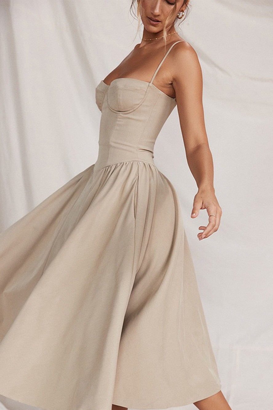 Sexy abito midi con balza Camila