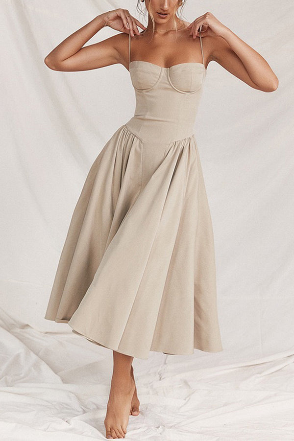 Sexy abito midi con balza Camila