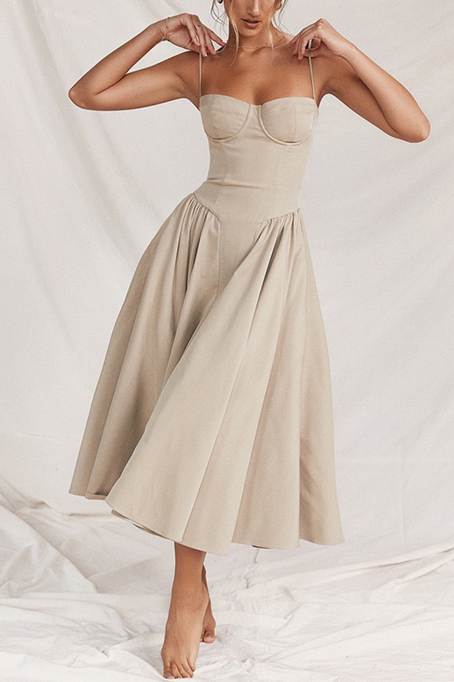 Sexy abito midi con balza Camila