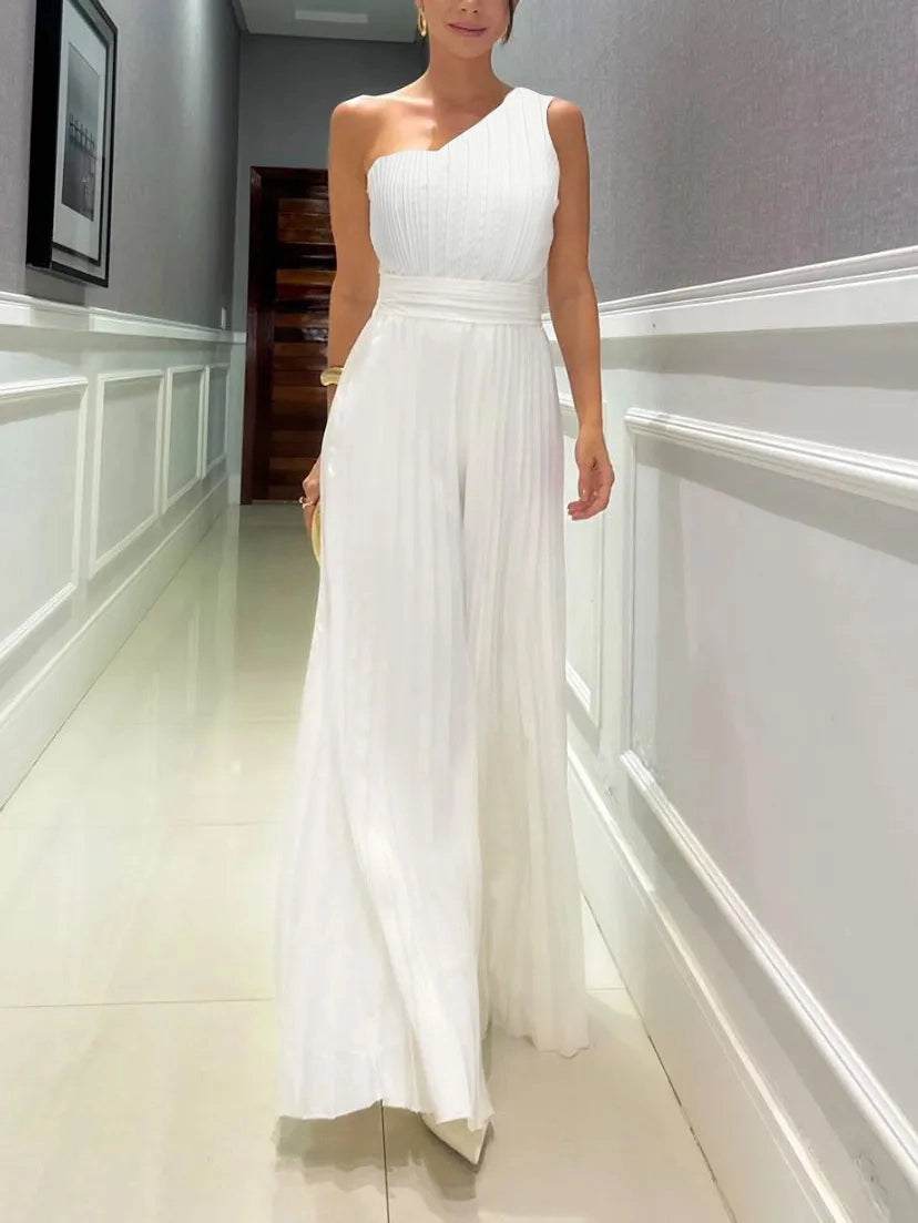 Moderner Eclipse-Plissee-Jumpsuit