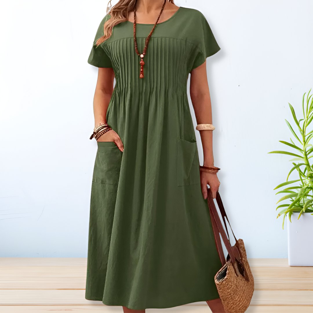 Amaranta – Vestido Midi Plisado