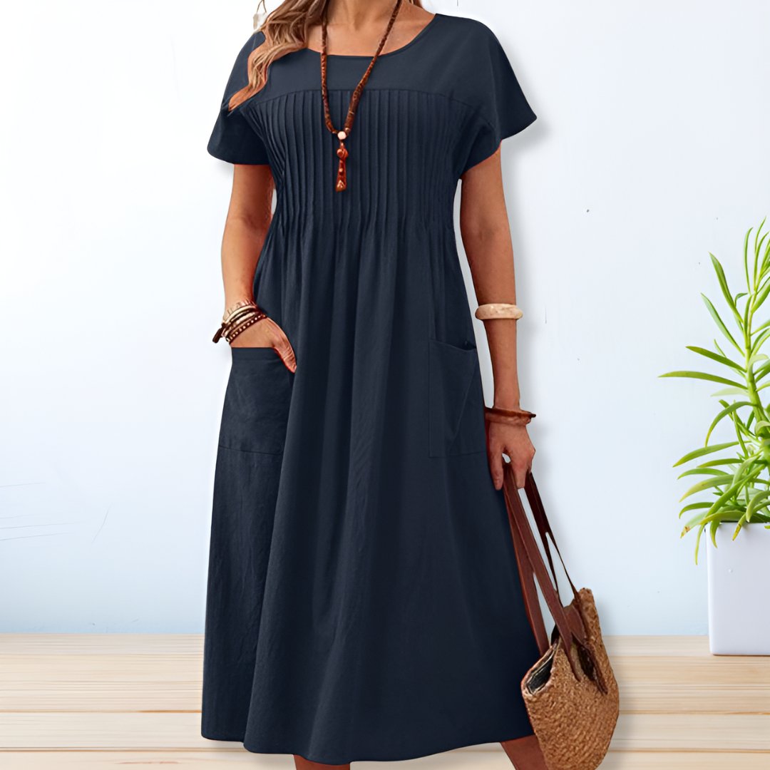 Amaranta – Vestido Midi Plisado