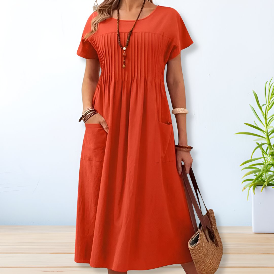 Amaranta – Vestido Midi Plisado