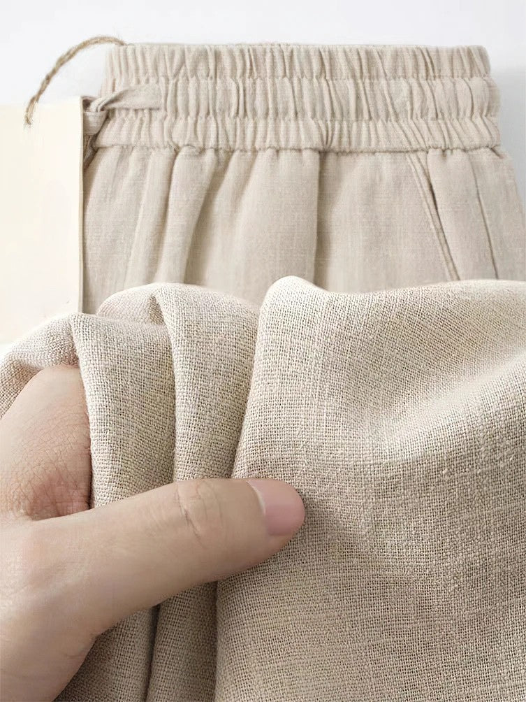 Pantalones de lino recortados